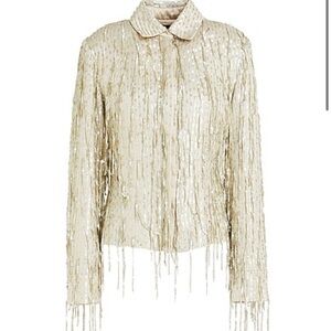 NWT AMIRI Gold Sequin Blouse size 36 (US 0)